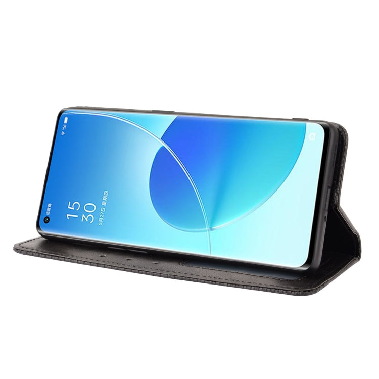 Magnetic Buckle Retro Crazy Horse Texture Horizontal Flip Leather Case with Holder & Card Slots & Photo Frame, Compatible with OPPO Reno6 Pro 5G