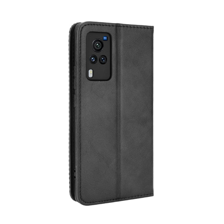 Magnetic Buckle Retro Crazy Horse Texture Horizontal Flip Leather Case with Holder & Card Slots & Photo Frame, Compatible with vivo X60 Pro / X60 5G Curved Surface