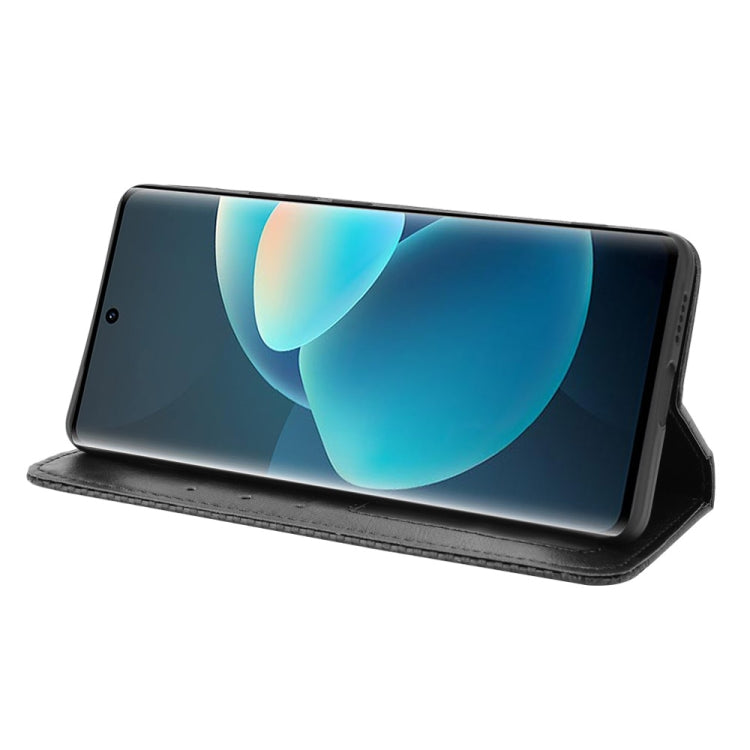 Magnetic Buckle Retro Crazy Horse Texture Horizontal Flip Leather Case with Holder & Card Slots & Photo Frame, Compatible with vivo X60 Pro / X60 5G Curved Surface