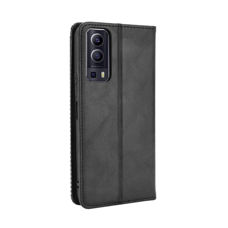 Magnetic Buckle Retro Crazy Horse Texture Horizontal Flip Leather Case with Holder & Card Slots & Photo Frame, Compatible with vivo Y72 5G / iQOO Z3 5G
