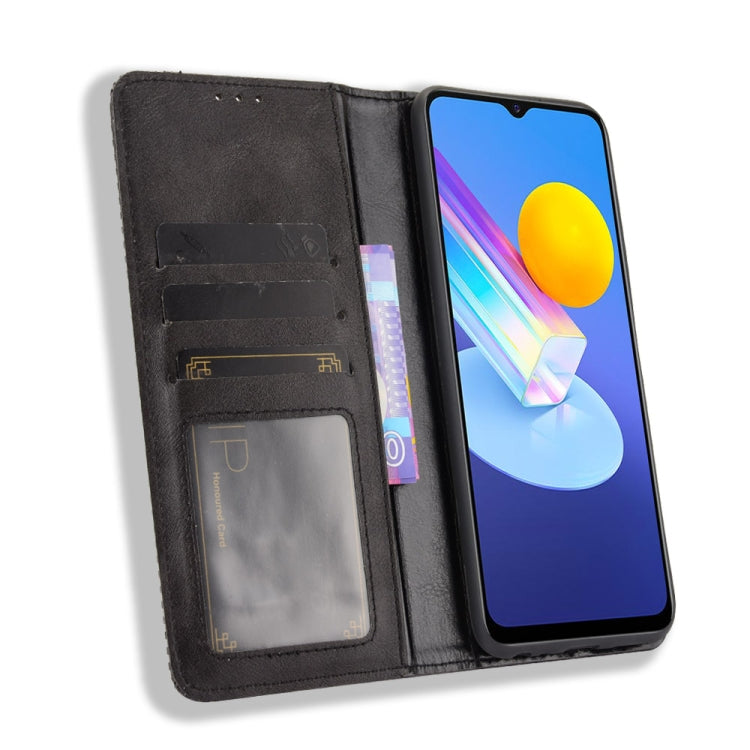 Magnetic Buckle Retro Crazy Horse Texture Horizontal Flip Leather Case with Holder & Card Slots & Photo Frame, Compatible with vivo Y72 5G / iQOO Z3 5G