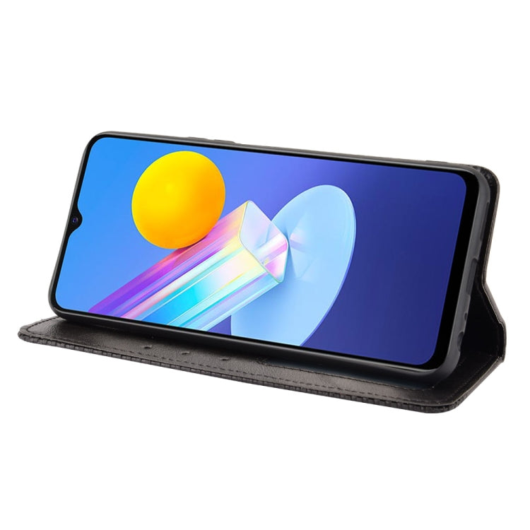 Magnetic Buckle Retro Crazy Horse Texture Horizontal Flip Leather Case with Holder & Card Slots & Photo Frame, Compatible with vivo Y72 5G / iQOO Z3 5G