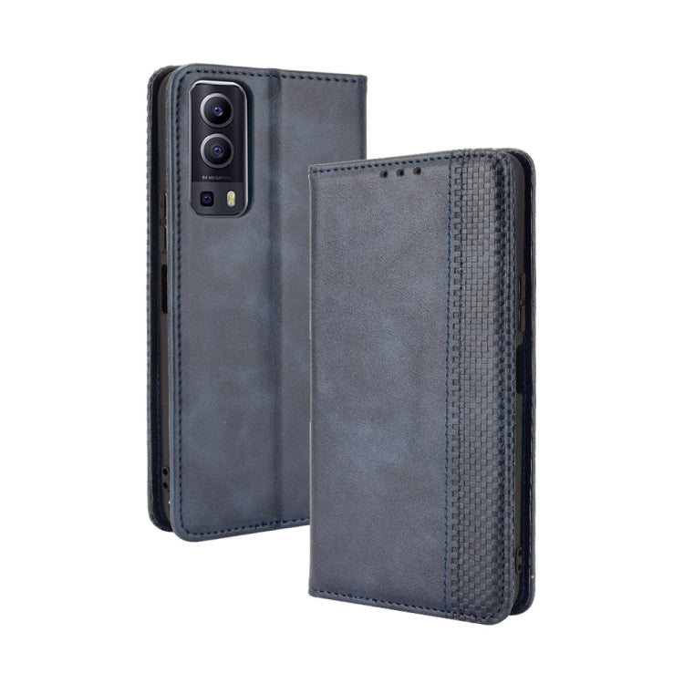 Magnetic Buckle Retro Crazy Horse Texture Horizontal Flip Leather Case with Holder & Card Slots & Photo Frame, Compatible with vivo Y72 5G / iQOO Z3 5G