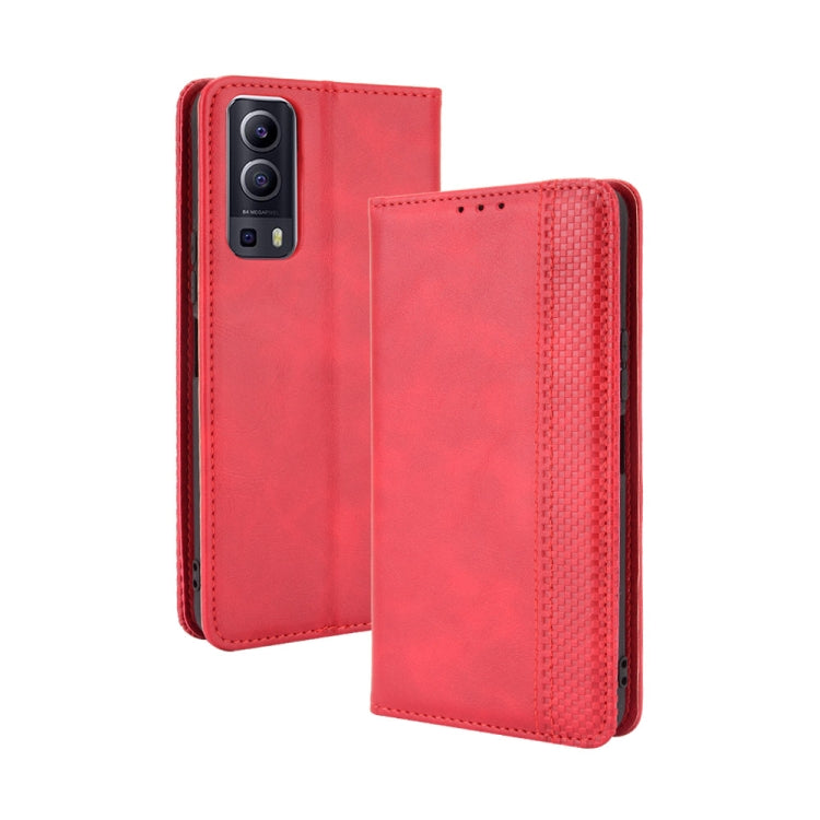 Magnetic Buckle Retro Crazy Horse Texture Horizontal Flip Leather Case with Holder & Card Slots & Photo Frame, Compatible with vivo Y72 5G / iQOO Z3 5G