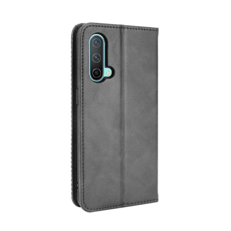 Magnetic Buckle Retro Crazy Horse Texture Horizontal Flip Leather Case with Holder & Card Slots & Photo Frame, Compatible with OnePlus Nord CE 5G