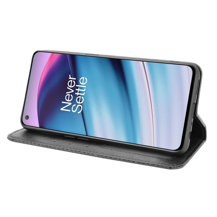 Magnetic Buckle Retro Crazy Horse Texture Horizontal Flip Leather Case with Holder & Card Slots & Photo Frame, Compatible with OnePlus Nord CE 5G