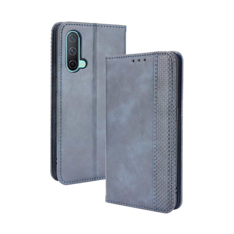 Magnetic Buckle Retro Crazy Horse Texture Horizontal Flip Leather Case with Holder & Card Slots & Photo Frame, Compatible with OnePlus Nord CE 5G