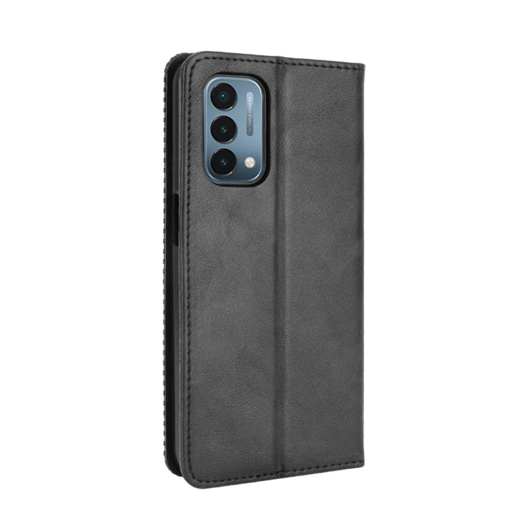 Magnetic Buckle Retro Crazy Horse Texture Horizontal Flip Leather Case with Holder & Card Slots & Photo Frame, Compatible with OnePlus Nord N200 5G