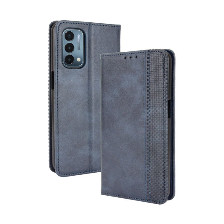 Magnetic Buckle Retro Crazy Horse Texture Horizontal Flip Leather Case with Holder & Card Slots & Photo Frame, Compatible with OnePlus Nord N200 5G