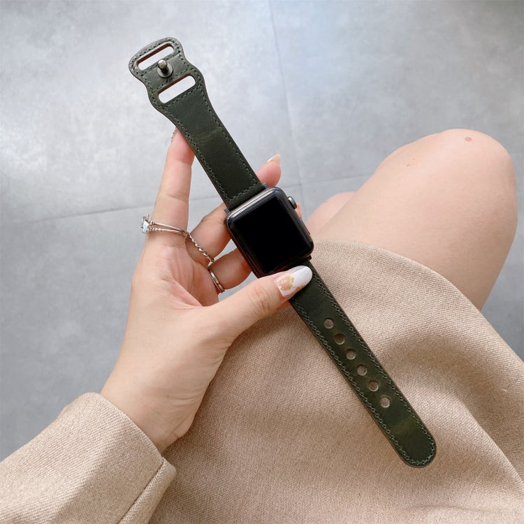 8-shape Buckle Retro Leather Replacement Strap Watchband Compatible with Apple Watch Series, 7 45mm / 6 & SE & 5 & 4 44mm / 3 & 2 & 1 42mm
