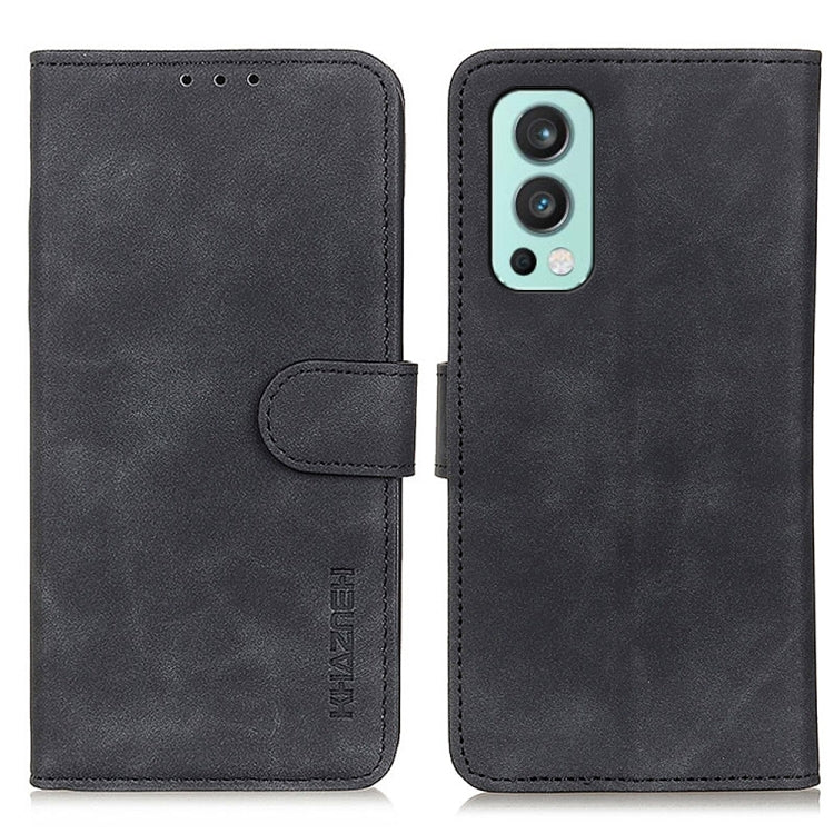 KHAZNEH Retro Texture PU + TPU Horizontal Flip Leather Case with Holder & Card Slots & Wallet, Compatible with OnePlus Nord 2 5G