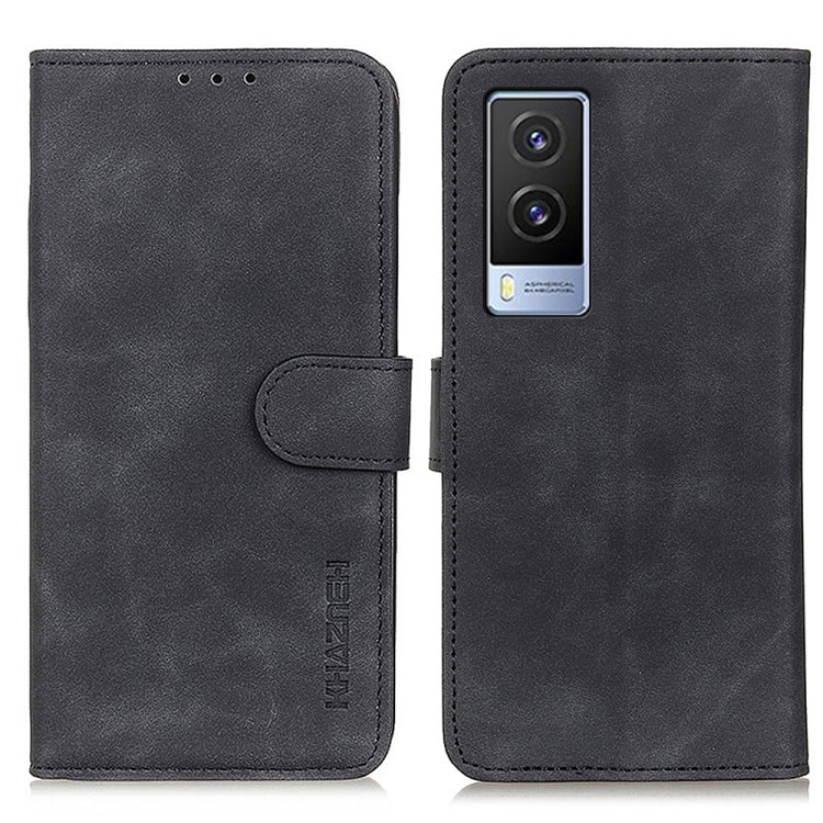 KHAZNEH Retro Texture PU + TPU Horizontal Flip Leather Case with Holder & Card Slots & Wallet, Compatible with vivo V21e 5G
