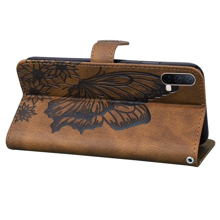 Retro Skin Feel Butterflies Embossing Horizontal Flip Leather Case with Holder & Card Slots & Wallet, Compatible with OnePlus Nord CE 5G