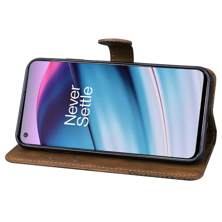 Retro Skin Feel Butterflies Embossing Horizontal Flip Leather Case with Holder & Card Slots & Wallet, Compatible with OnePlus Nord CE 5G