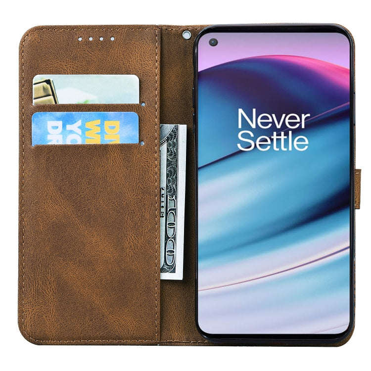 Retro Skin Feel Butterflies Embossing Horizontal Flip Leather Case with Holder & Card Slots & Wallet, Compatible with OnePlus Nord CE 5G