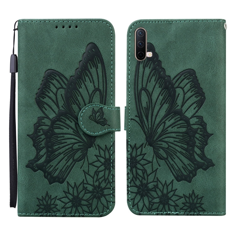 Retro Skin Feel Butterflies Embossing Horizontal Flip Leather Case with Holder & Card Slots & Wallet, Compatible with OnePlus Nord CE 5G