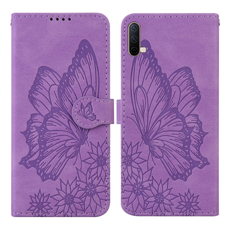 Retro Skin Feel Butterflies Embossing Horizontal Flip Leather Case with Holder & Card Slots & Wallet, Compatible with OnePlus Nord CE 5G