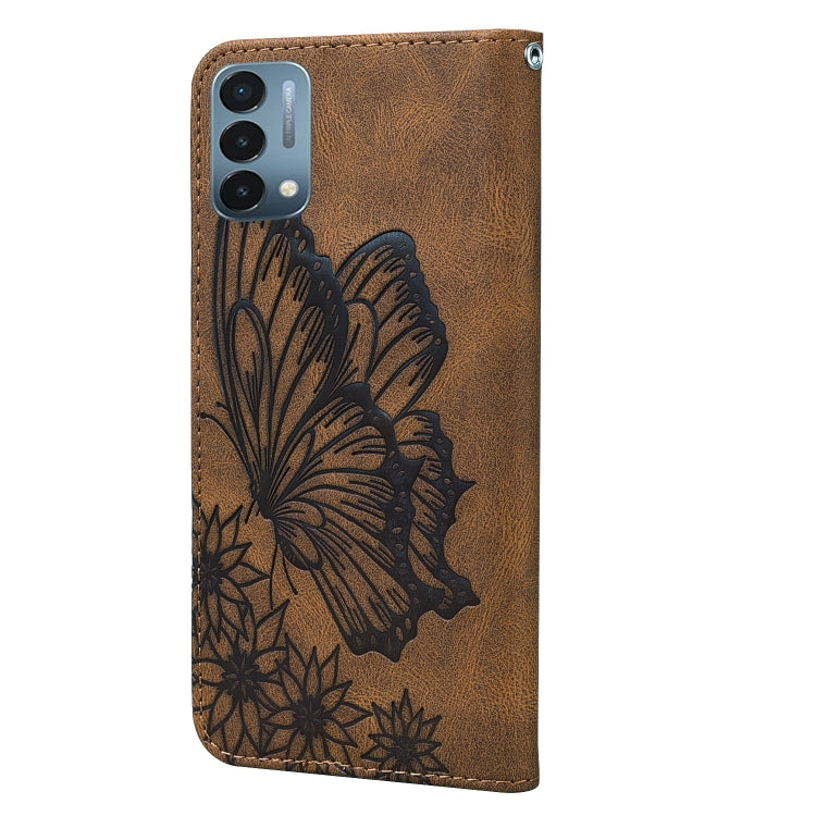 Retro Skin Feel Butterflies Embossing Horizontal Flip Leather Case with Holder & Card Slots & Wallet, Compatible with OnePlus Nord N200