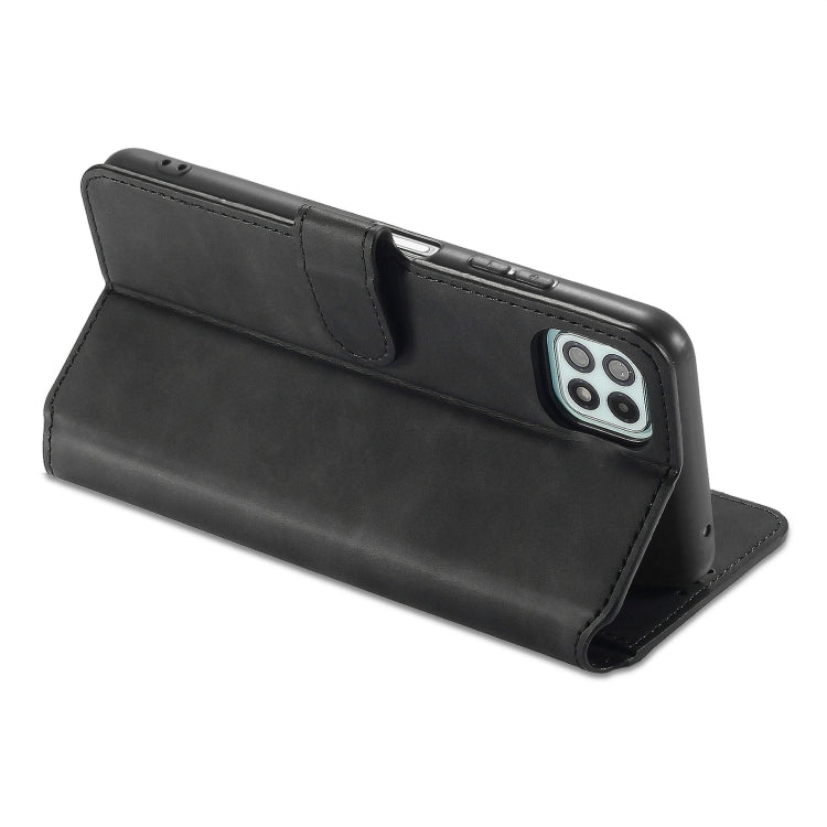DG.MING Retro Oil Side Horizontal Flip Leather Case with Holder & Card Slots & Wallet, Compatible with Samsung Galaxy A22 5G