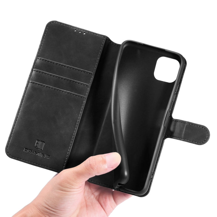 DG.MING Retro Oil Side Horizontal Flip Leather Case with Holder & Card Slots & Wallet, Compatible with Samsung Galaxy A22 5G