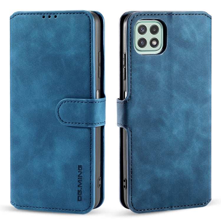 DG.MING Retro Oil Side Horizontal Flip Leather Case with Holder & Card Slots & Wallet, Compatible with Samsung Galaxy A22 5G