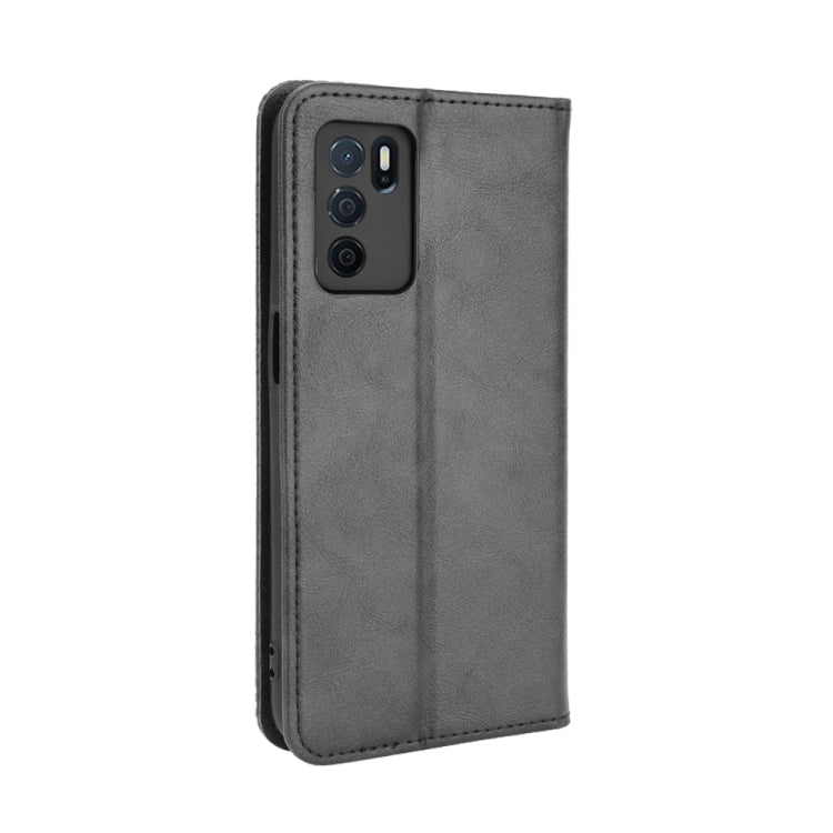 Magnetic Buckle Retro Crazy Horse Texture Horizontal Flip Leather Case with Holder & Card Slots & Photo Frame, Compatible with OPPO A16