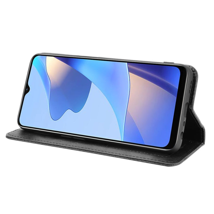 Magnetic Buckle Retro Crazy Horse Texture Horizontal Flip Leather Case with Holder & Card Slots & Photo Frame, Compatible with OPPO A16
