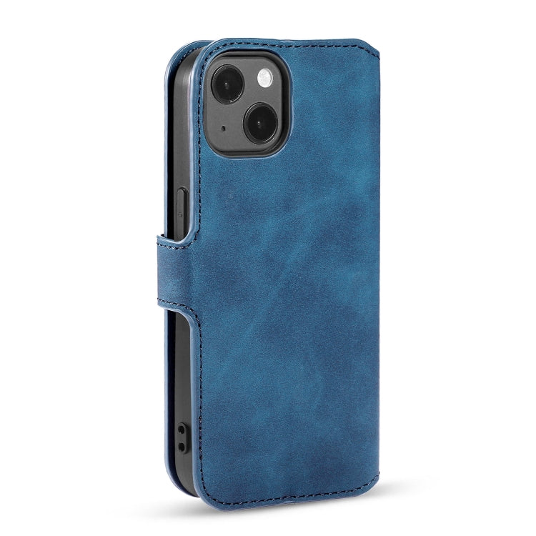 DG.MING Retro Oil Side Horizontal Flip Leather Case with Holder & Card Slots & Wallet, Compatible with iPhone 13 mini
