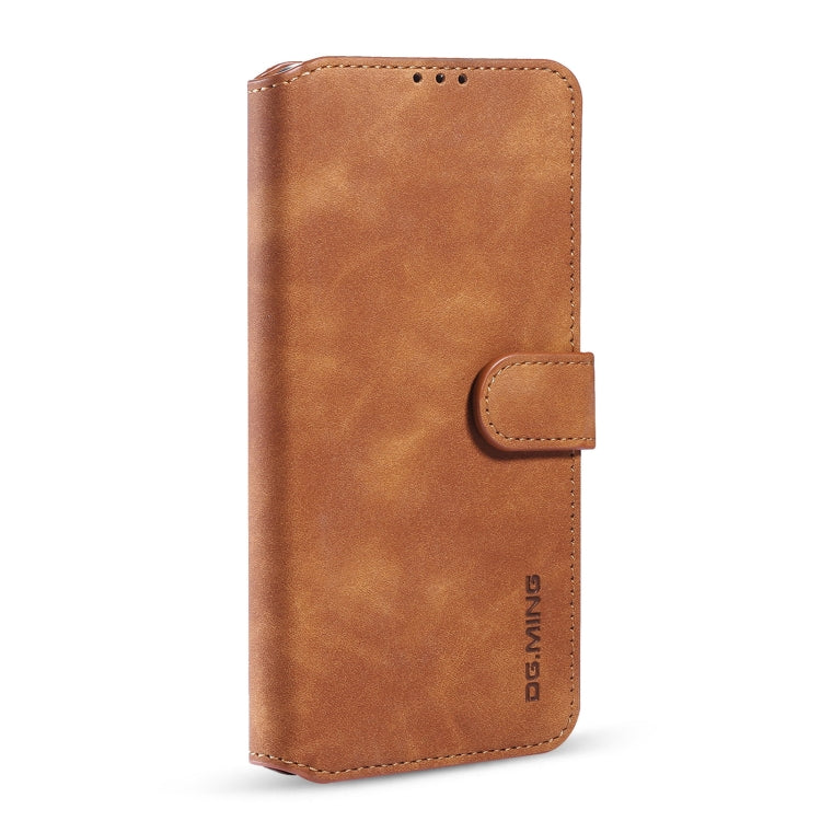 DG.MING Retro Oil Side Horizontal Flip Leather Case with Holder & Card Slots & Wallet, Compatible with iPhone 13