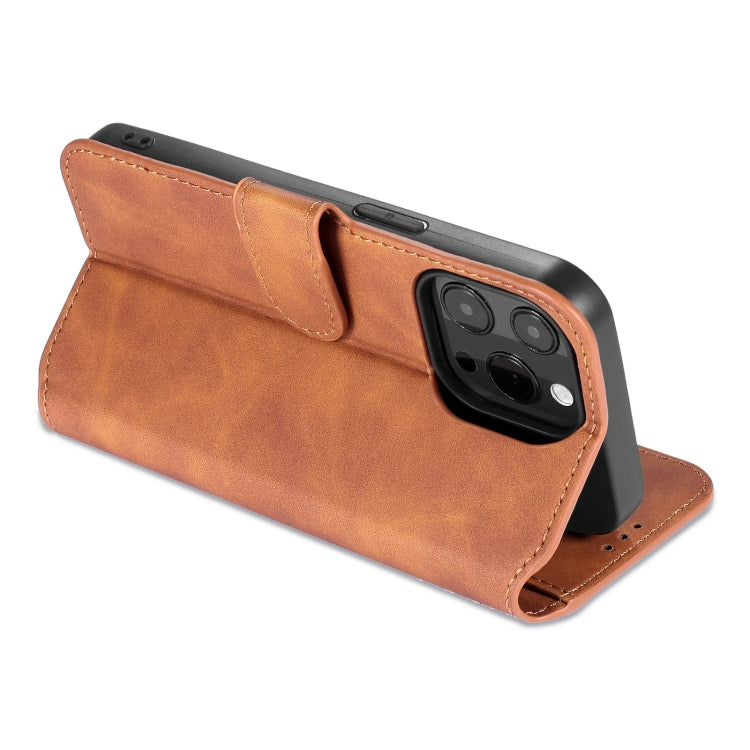 DG.MING Retro Oil Side Horizontal Flip Leather Case with Holder & Card Slots & Wallet, Compatible with iPhone 13 Pro Max