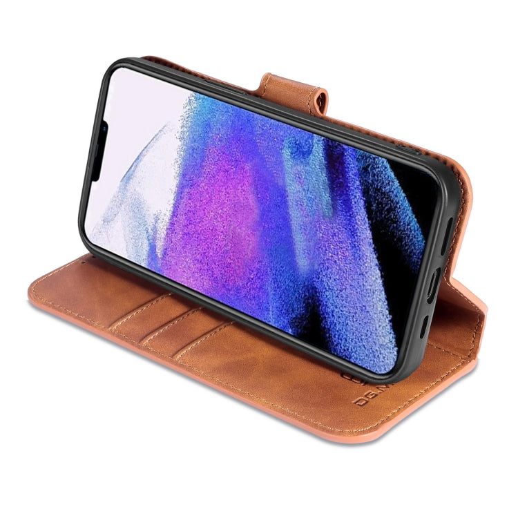 DG.MING Retro Oil Side Horizontal Flip Leather Case with Holder & Card Slots & Wallet, Compatible with iPhone 13 Pro Max