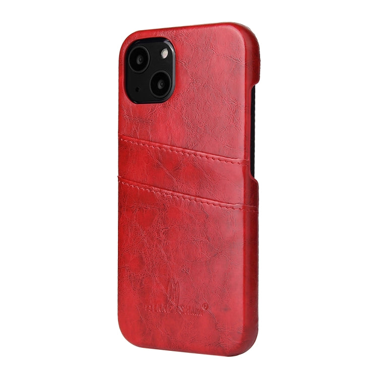 Fierre Shann Retro Oil Wax Texture PU Leather Case with Card Slots, Compatible with iPhone 13