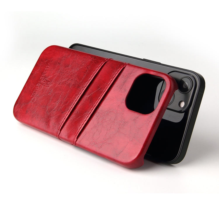 Fierre Shann Retro Oil Wax Texture PU Leather Case with Card Slots, Compatible with iPhone 13