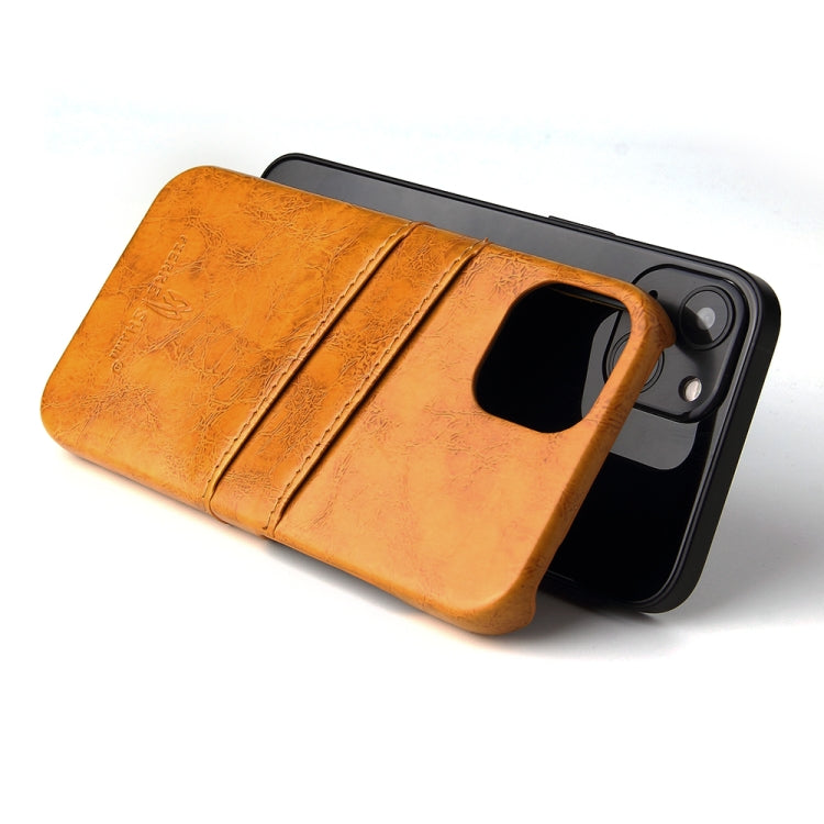 Fierre Shann Retro Oil Wax Texture PU Leather Case with Card Slots, Compatible with iPhone 13 Mini
