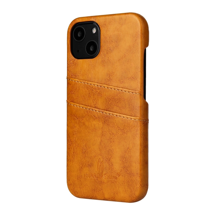 Fierre Shann Retro Oil Wax Texture PU Leather Case with Card Slots, Compatible with iPhone 13 Pro Max