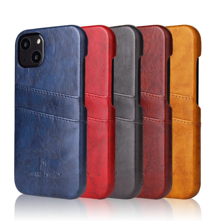 Fierre Shann Retro Oil Wax Texture PU Leather Case with Card Slots, Compatible with iPhone 13 Pro Max