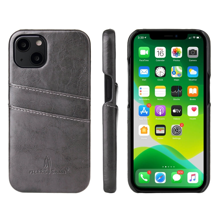 Fierre Shann Retro Oil Wax Texture PU Leather Case with Card Slots, Compatible with iPhone 13 Pro Max
