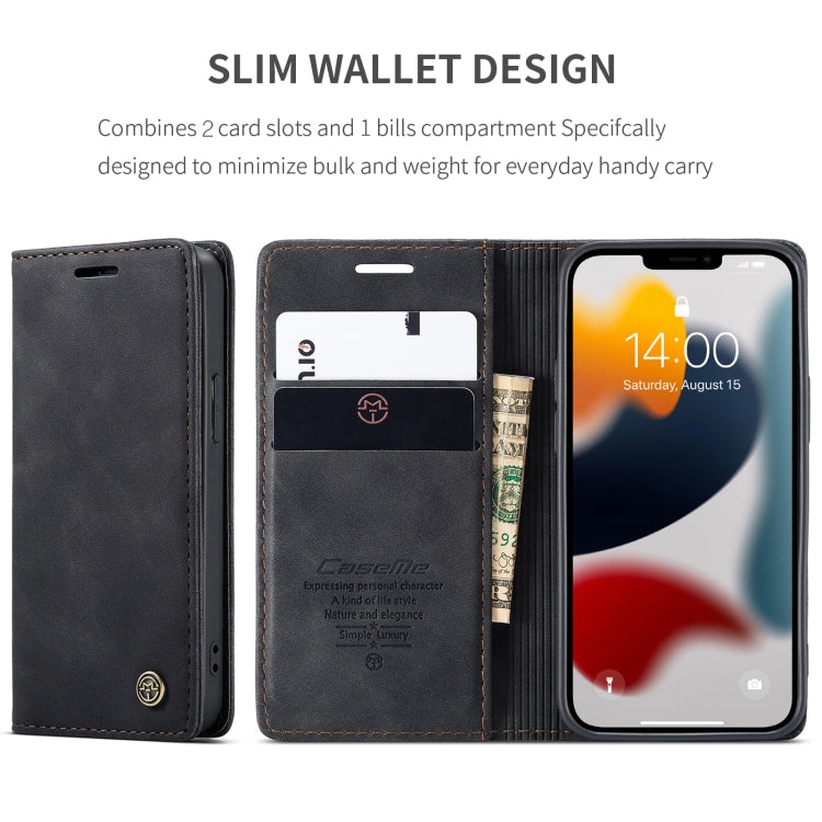 CaseMe-013 Multifunctional Retro Frosted Horizontal Flip Leather Case with Card Slot & Holder & Wallet, Compatible with iPhone 13 mini