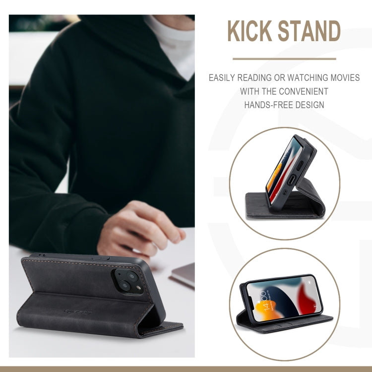CaseMe-013 Multifunctional Retro Frosted Horizontal Flip Leather Case with Card Slot & Holder & Wallet, Compatible with iPhone 13