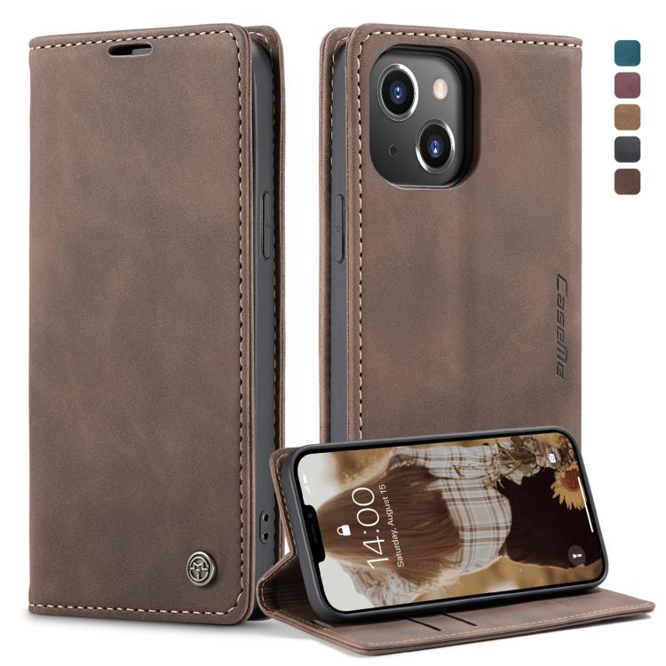 CaseMe-013 Multifunctional Retro Frosted Horizontal Flip Leather Case with Card Slot & Holder & Wallet, Compatible with iPhone 13