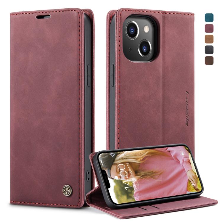 CaseMe-013 Multifunctional Retro Frosted Horizontal Flip Leather Case with Card Slot & Holder & Wallet, Compatible with iPhone 13