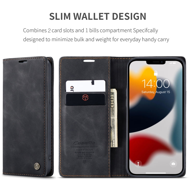 CaseMe-013 Multifunctional Retro Frosted Horizontal Flip Leather Case with Card Slot & Holder & Wallet, Compatible with iPhone 13 Pro