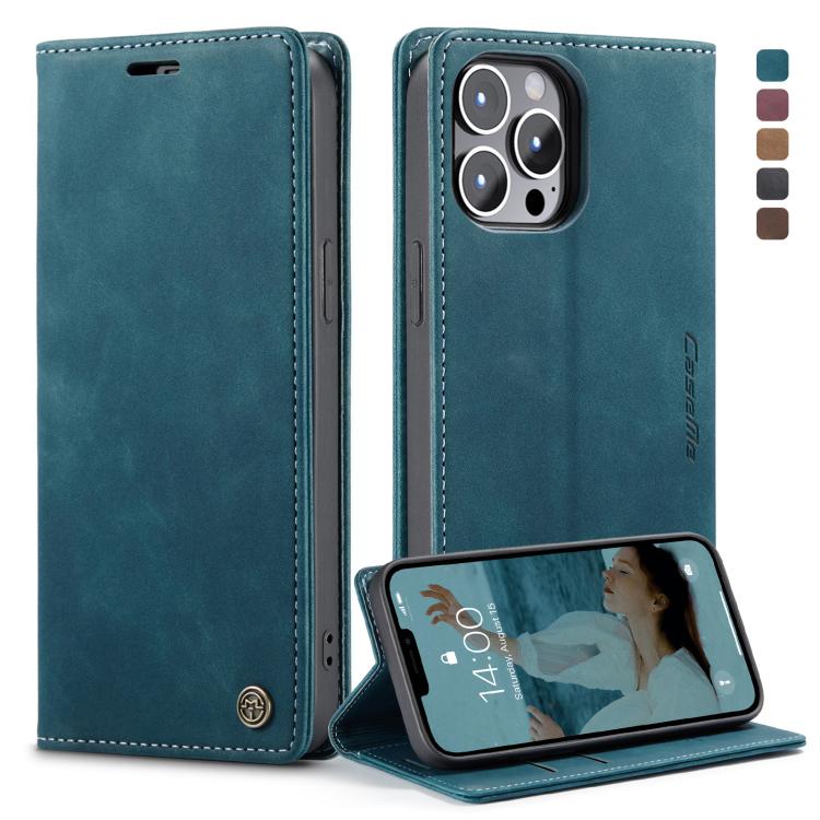 CaseMe-013 Multifunctional Retro Frosted Horizontal Flip Leather Case with Card Slot & Holder & Wallet, Compatible with iPhone 13 Pro