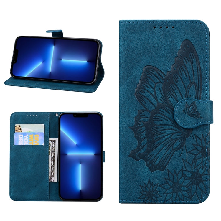 Retro Skin Feel Butterflies Embossing Horizontal Flip Leather Case with Holder & Card Slots & Wallet