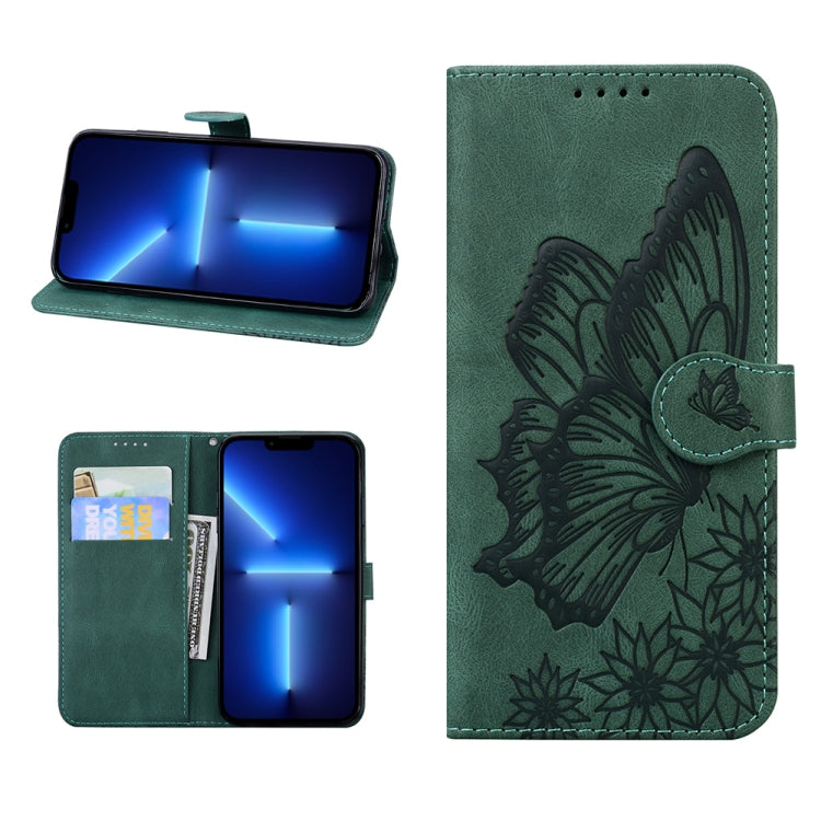 Retro Skin Feel Butterflies Embossing Horizontal Flip Leather Case with Holder & Card Slots & Wallet