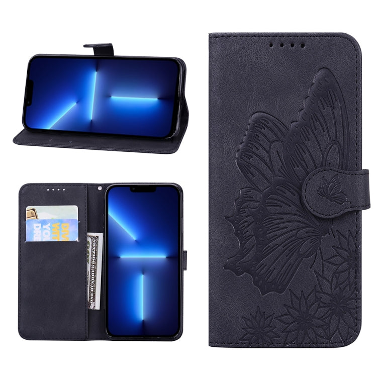 Retro Skin Feel Butterflies Embossing Horizontal Flip Leather Case with Holder & Card Slots & Wallet