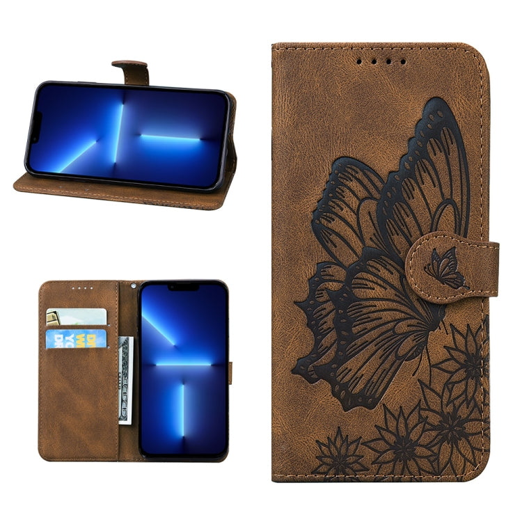 Retro Skin Feel Butterflies Embossing Horizontal Flip Leather Case with Holder & Card Slots & Wallet