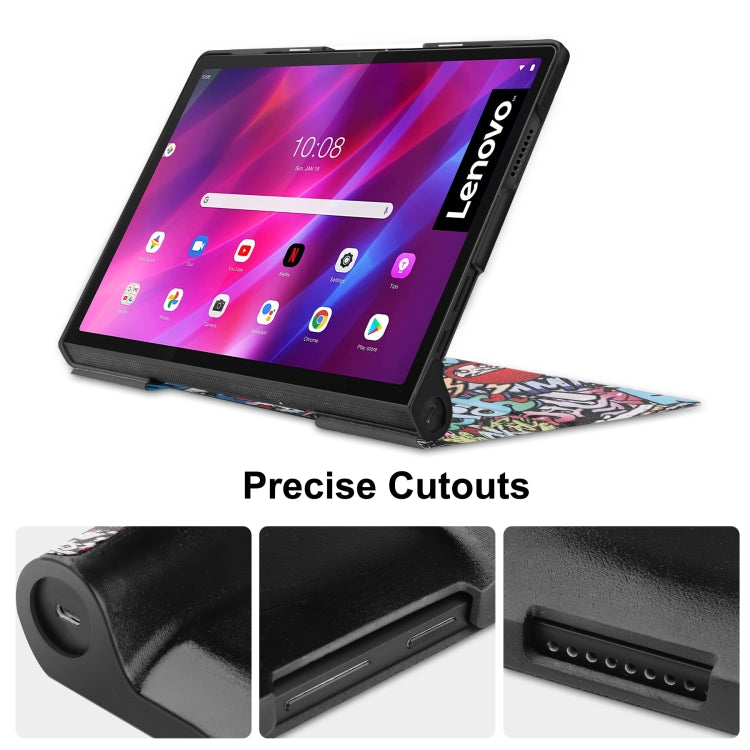 Custer Texture Coloured Drawing Pattern Horizontal Flip PU Leather Case with Holder & Sleep / Wake-up Function