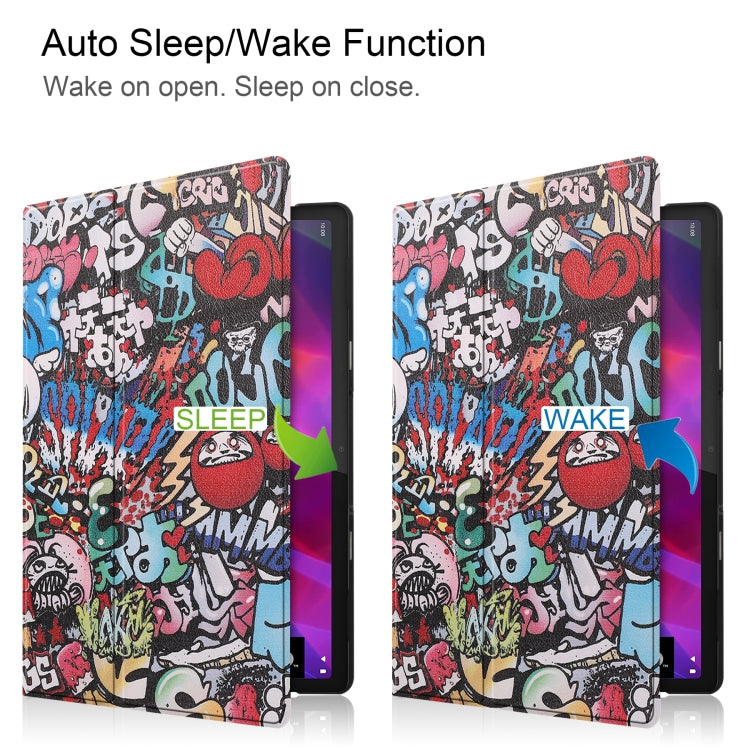 Custer Texture Coloured Drawing Pattern Horizontal Flip PU Leather Case with Holder & Sleep / Wake-up Function