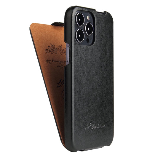 Fierre Shann Retro Oil Wax Texture Vertical Flip PU Leather Case